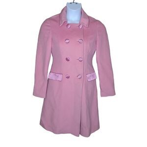 ARDEN B Y2K pink angora‎ blend button up barbiecore peacoat S